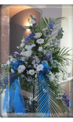 Blue Pedestal weddings Flowers
